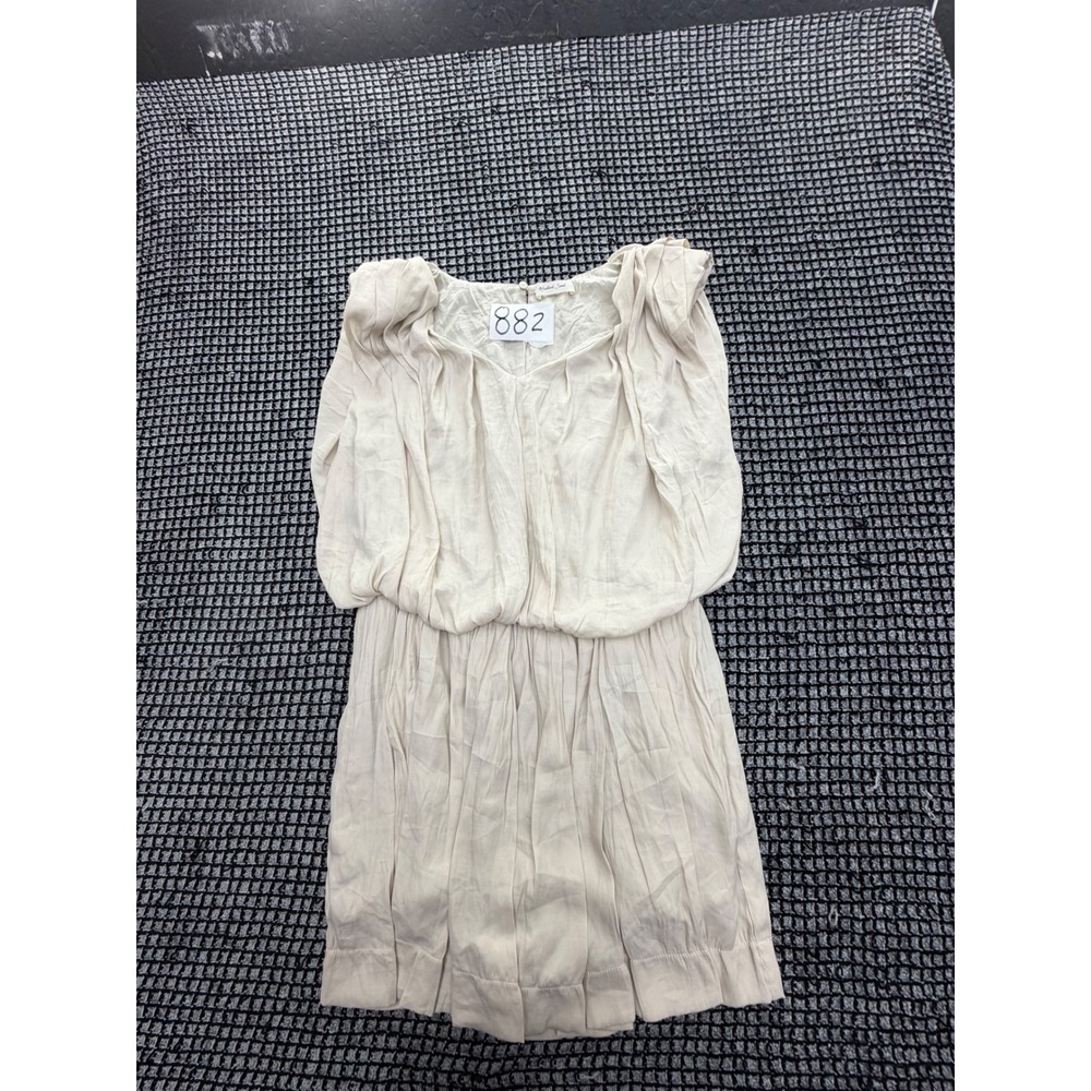 Mustard Seed Romper Womens Large Beige V-Neck Blouson Elastic Waist